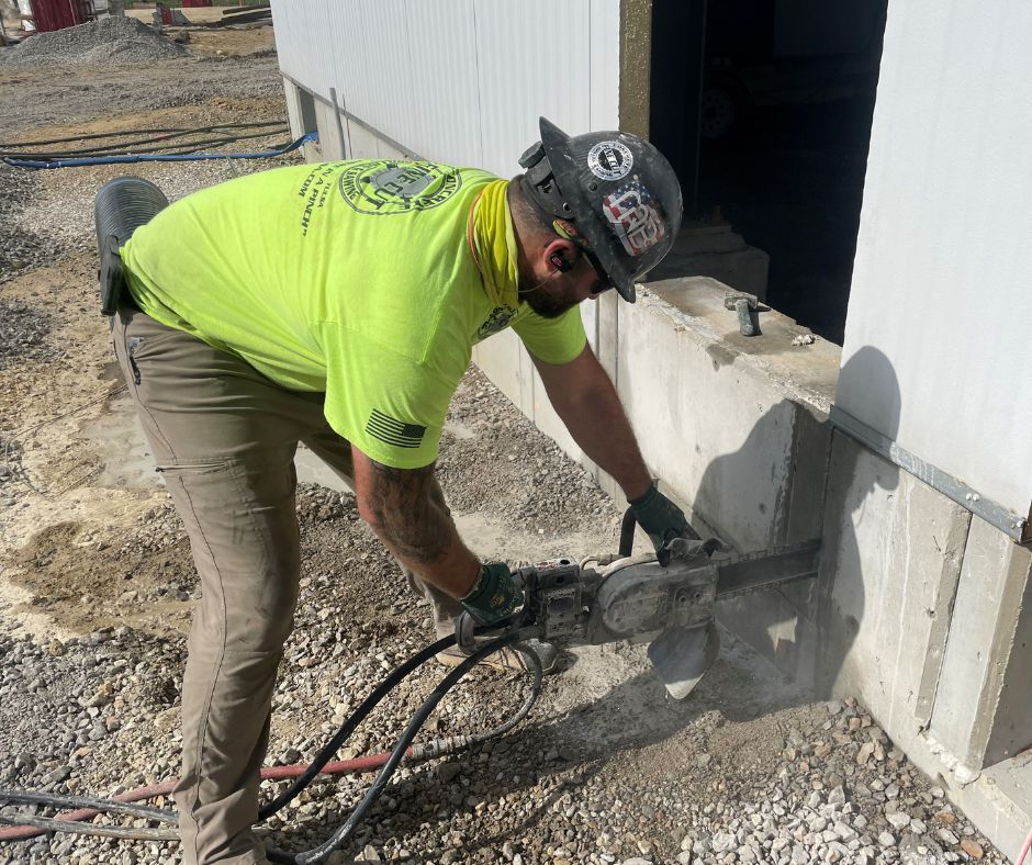 Fine Cut crew uses professional concrete wire sawing equipment.